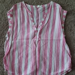 GAP cap sleeve striped blouse